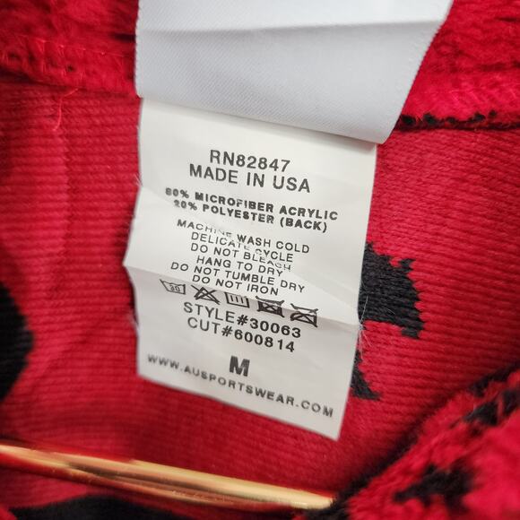 Vtg Art Unlimited Soft Sherpa Alaska Jacket Sweater Mens Sz Medium Zip Bear - Picture 3 of 7